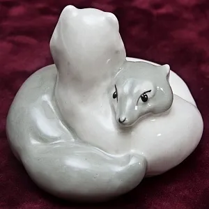 Коллекционная Фарфоровая статуэтка «ДВА ПЕСЦА», Артель Прогресс СССР, 1946 - 1960 годы.