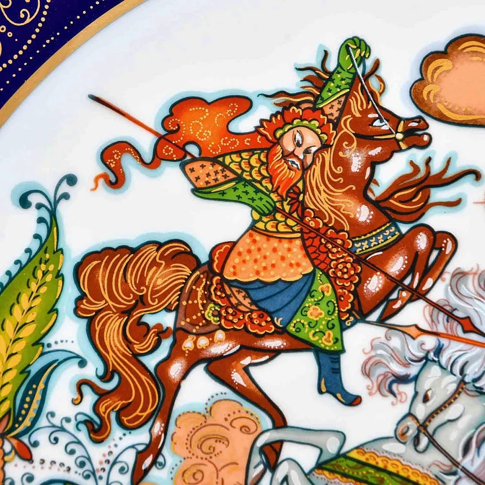 Коллекционное Блюдо - Тарелка «Мифы, сказания. Чингисхан - Завоеватель» Фарфор, Hutschenreuther Германия. 