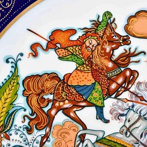 Коллекционное Блюдо - Тарелка «Мифы, сказания. Чингисхан - Завоеватель» Фарфор, Hutschenreuther Германия. 