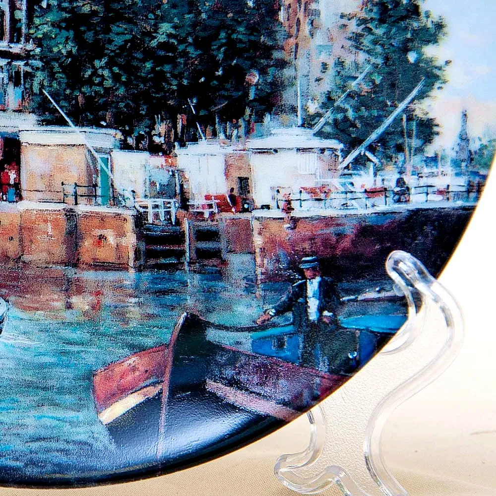 Коллекционная Тарелка «Канал Сингел в Амстердаме» Фарфор, Royal MOSA, Голландия -1991 год.