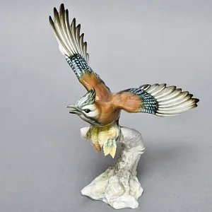 Коллекционная Фарфоровая статуэтка «Птица. Взлетающая Сойка», Hutschenreuther Германия.