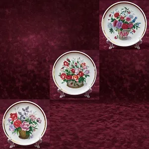Набор из Трёх Декоративных Тарелок «ЦВЕТЫ ЛЕТА» Фарфор Vohenstauss Германия D-10 см.