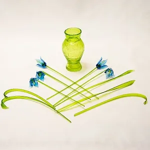 Авторская Стеклянная Статуэтка «Цветы КОЛОКОЛЬЧИКИ», Цветное стекло, Россия.