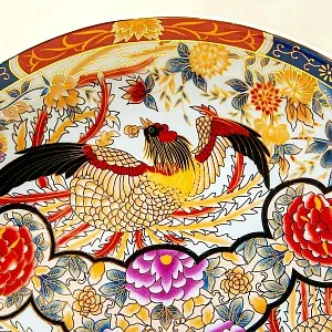 Большое Коллекционное Блюдо - Тарелка «ПТИЦЫ ФЕНИКС», Фарфор Китай, середина ХХ века.