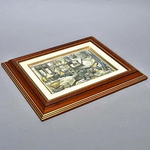 Объемная Картина - Панно в технике 3D декупаж «Старинная типография», 70-е годы ХХ века.