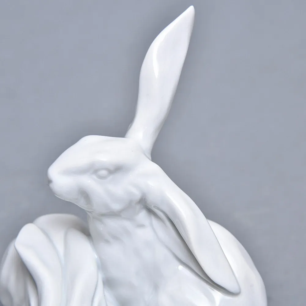 Коллекционная Фарфоровая статуэтка «Два Зайца», HEREND Венгрия, середина ХХ века. 