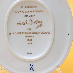 Фарфоровое Панно - Плакетка «Людвиг ван Бетховен», MEISSEN Германия - 1978 год.
