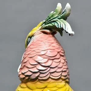 Большая Фарфоровая Статуэтка «Птица. Желто - Розовый Какаду» Н -36 см., Karl Ens Германия, 50-е годы.