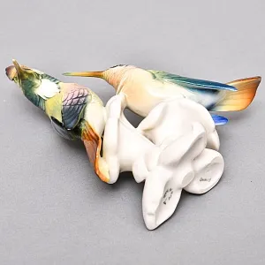 Коллекционная Фарфоровая статуэтка «Птицы. Пара колибри», Karl Ens Германия, первая половина ХХ века.