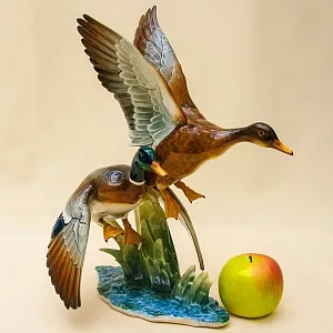 Большая Фарфоровая Статуэтка «Птицы - Взлетающие утки», Hutschenreuther,  Германия -1970 год.