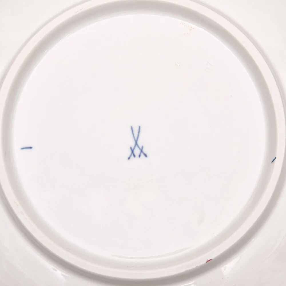 Коллекционное Фарфоровое Блюдо - Тарелка «БУКЕТ», Кобальт, MEISSEN Германия - середина ХХ века. 