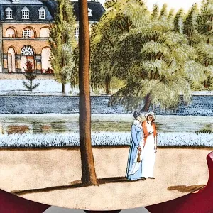 Редкость! Коллекционная Фарфоровая Тарелка - Блюдо «Дворцовый сад -1820 года», Германия -1987 г.