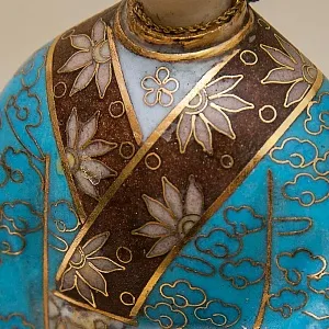 «Девушка в Кимоно» - Статуэтка в технике «Клуазоне» Китай 50 -е годы ХХ века Н - 37 см.