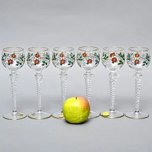 Хрустальные Бокалы для Вина «Blumenstrauß», Theresienthal Германия, 80 -е годы ХХ века. 