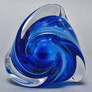 Винтажная Пепельница - Мелочевница «Голубой Сапфир» Хрусталь VAL SAINT LAMBERT Бельгия.