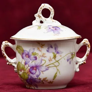 Антикварный Порционный Набор Соусников на Подносе, Фарфор Limoges Франция, начало ХХ века.