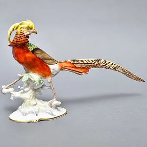 Коллекционная Фарфоровая статуэтка Птица - «Золотой Фазан», Hutschenreuther Германия, 60-е гг.