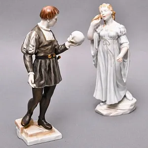 Редкость! Парные Фарфоровые статуэтки «Гамлет и Офелия», HEREND Венгрия - середина ХХ века.