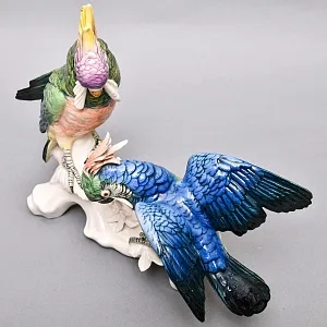 Коллекционная Фарфоровая статуэтка «Два Попугая - Какаду», Karl Ens Германия, 50-е гг ХХ века.