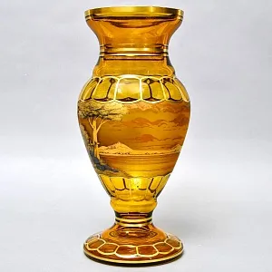 Большая Авторская Коллекционная Ваза «Свидание», Хрусталь OERTEL & Co, Богемия.