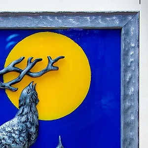 Настенное Панно «Охота - Глухарь на ветке» с функцией Ночника,  Германия 60гг.