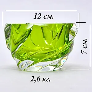 Фигурная Хрустальная Пепельница «Изумрудная Капля» Хрусталь VAL SAINT LAMBERT Бельгия.