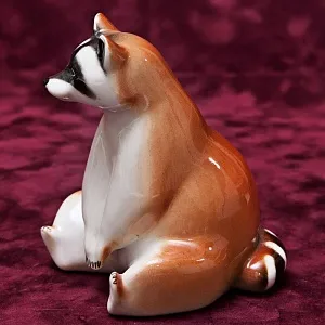 Коллекционный Триптих - Фарфоровые Статуэтки «Три Енота», ЛФЗ СССР -1962 год.