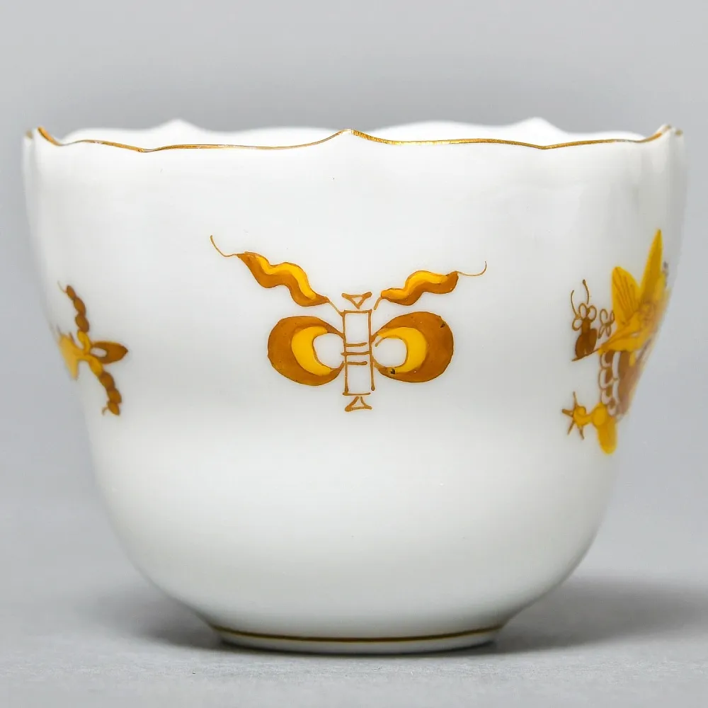 Коллекционная Фарфоровая Кофейная Пара «Золотой Дракон», MEISSEN / МЕЙСЕН Германия.