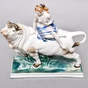 Коллекционная Фарфоровая статуэтка «ПОХИЩЕНИЕ ЕВРОПЫ», Karl Ens Германия, первая половина ХХ века. 