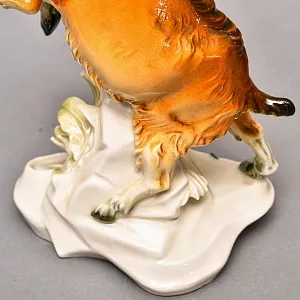 Большая Коллекционная Статуэтка «Горный Козел и Ящерица», Фарфор Karl Ens, Германия - 30-е гг. 
