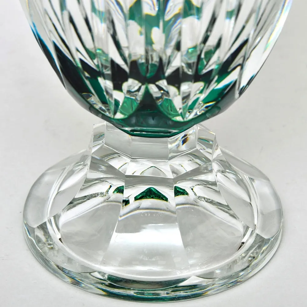 Редкость! Ваза на ноге Зелёного Цвета, Хрусталь VAL SAINT LAMBERT Бельгия 50гг.