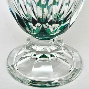 Редкость! Ваза на ноге Зелёного Цвета, Хрусталь VAL SAINT LAMBERT Бельгия 50гг.