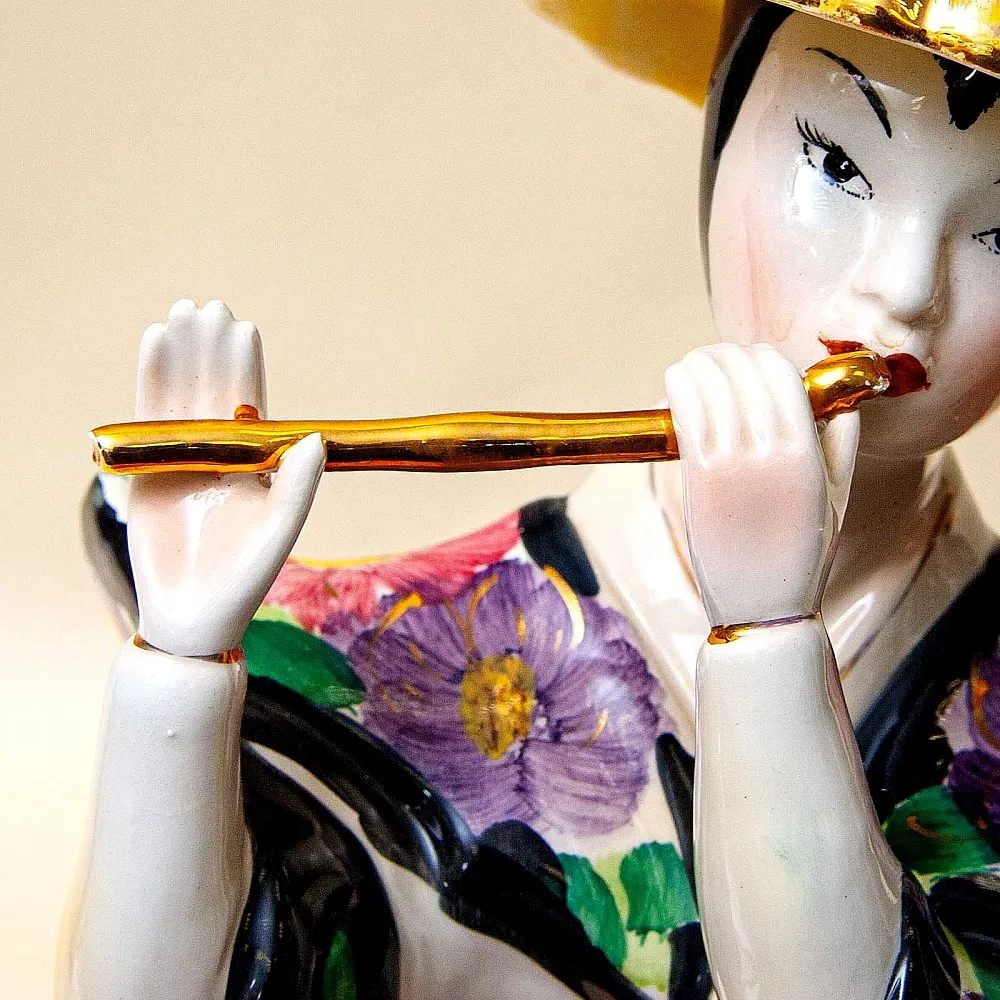 Парные Статуэтки «ДУЭТ - КИТАЙСКИЕ МУЗЫКАНТЫ», Фаянс CIA MANNA, Италия 70 гг.