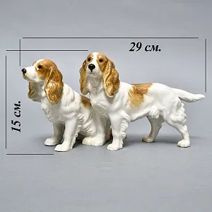 Фарфоровая Статуэтка Пара Собак, «СПАНИЕЛИ», Hutschenreuther,  Германия -1965 год.