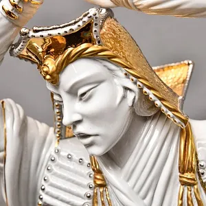 Большая Авторская Фарфоровая статуэтка «Самурай - Путь Воина», Ahura Италия, 80-е годы ХХ века.