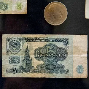 Настенное Коллекционное Панно - Картина «Советские монеты и Банкноты», СССР.