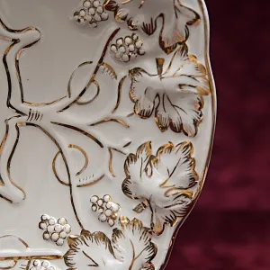 Большая Агитационная Фарфоровая Тарелка - Блюдо «ВСХВ - Тракторист и Колхозница» Дулево СССР -1954 год. 