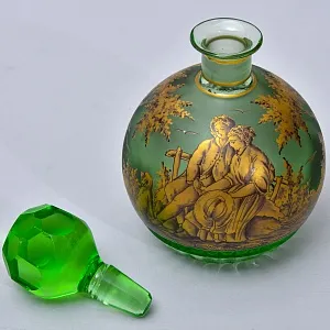 Парфюмерный набор из 3-х предметов «Влюбленная пара. Свидание», Хрусталь Johann Oertel & Co. Богемия.