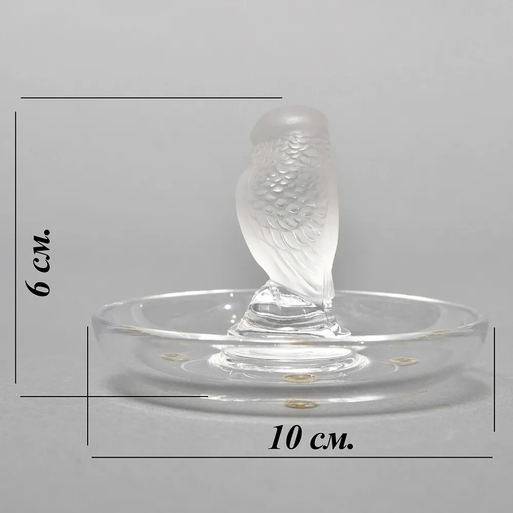 Хрустальная Подставка «Птичка» для колец и украшений в стиле Арт Нуво, Laligue Франция.