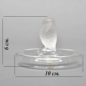 Хрустальная Подставка «Птичка» для колец и украшений в стиле Арт Нуво, Lalique Франция.