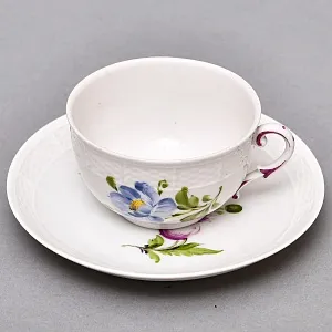 Коллекционная Кофейная пара «Летние цветы», Фарфор Nymphenburg, Германия.