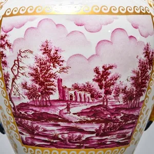 Коллекционные Парные Фарфоровые Вазы в стиле Ампир, Giulia Mangani Италия, середина ХХ века. 