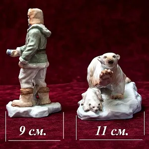 «Полярники» - Авторская Коллекционная Парная Фарфоровая Статуэтка, Дулёво Россия.