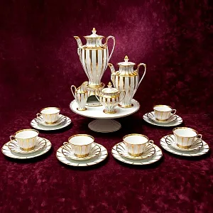 Чайный Сервиз в стиле АМПИР на 12 персон - 42 предмета, Furstenberg, Германия середина ХХ века.
