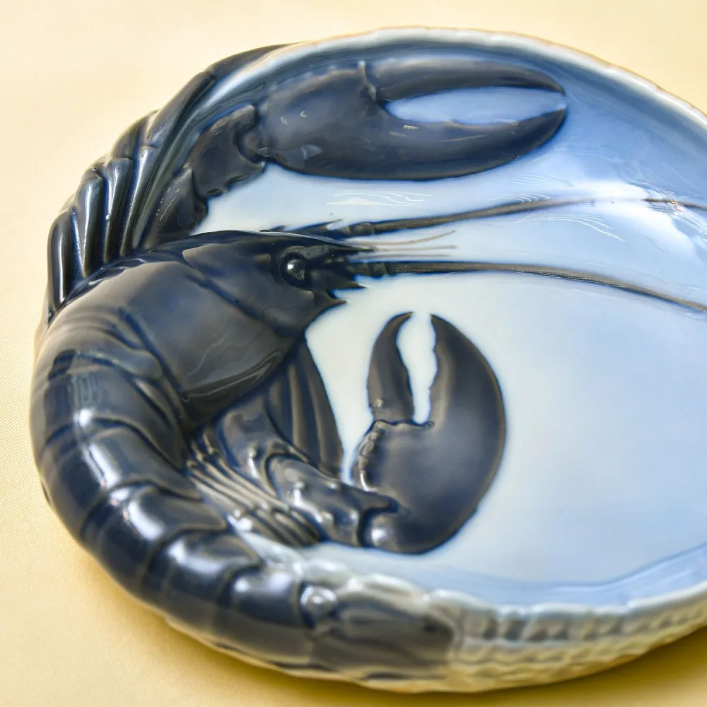 Антикварное Блюдо для морепродуктов «РАК», Фарфор Royal Copenhagen Дания, 1923 год.