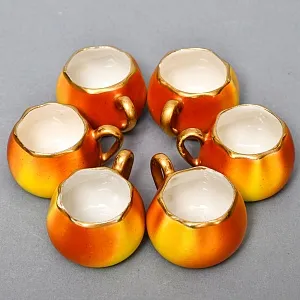 Фарфоровый Ликерный набор «ЯБЛОЧКИ» - 7 предметов, Франция, середина ХХ века. 