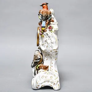 Каминные Кварцевые Часы «Певчие Птицы», фарфор Unterweissbach, Германия 80-е годы ХХ века.