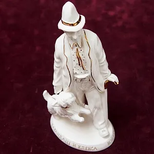 «Карандаш и Клякса» - Авторская Коллекционная Фарфоровая Статуэтка Клоун, Россия.