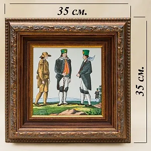 Настенное Панно - Плакетка - Картина «Люди средневековья», Керамика, Италия - вторая половина ХХ века. 