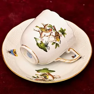 Коллекционная Кофейная пара «ROTHSHILD BIRDS», Фарфор Herend Венгрия, вторая половина ХХ века.